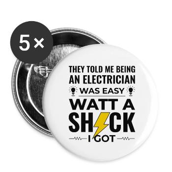 Electrician Humor Electrical Technician Engineer - Buttons small 1''/25 mm (5-pack) - white - Front