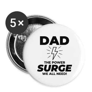 Électricien Papa Technicien électricien Ingénieur - Lot de 5 petits badges (25 mm) - blanc - Devant