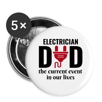 Electrician Humor Electrical Technician Engineer - Buttons small 1''/25 mm (5-pack) - white - Front