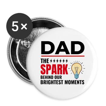 Electrician Dad Electrical Technician Engineer - Buttons small 1''/25 mm (5-pack) - white - Front