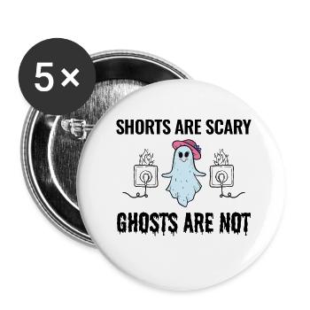 Électricien Halloween : Les shorts sont des fantômes effrayants - Lot de 5 petits badges (25 mm) - blanc - Devant