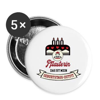 Geburtstag Pflasterin Pflasterer Frau Handwerkerin - Buttons klein 25 mm (5er Pack) - Weiß - Vorne