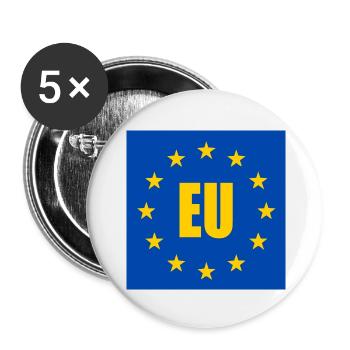 UE - Europe - Lot de 5 petits badges (25 mm) - blanc - Devant