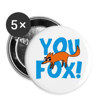 Espèce de renard - Lot de 5 petits badges (25 mm) - blanc - Devant
