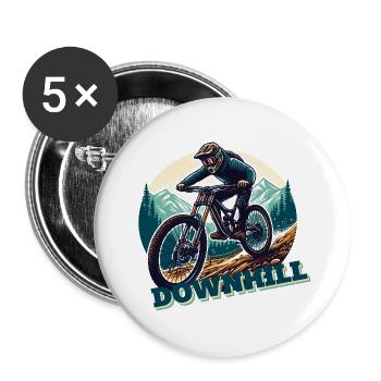 Bicycle MTB Downhill Cross Mountain Bike Sport - Buttons small 1''/25 mm (5-pack) - white - Front