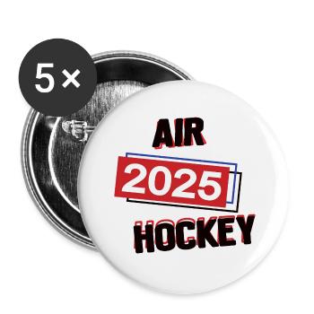 Airhockey Spielerin Team Turnier Mannschaft 2025 - Buttons klein 25 mm (5er Pack) - Weiß - Vorne
