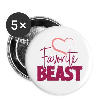 Favorite Beast - Buttons small 1''/25 mm (5-pack) - white - Front