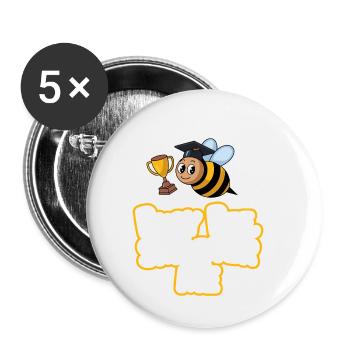 Concours de mots Spelling Bee Champion - Lot de 5 petits badges (25 mm) - blanc - Devant