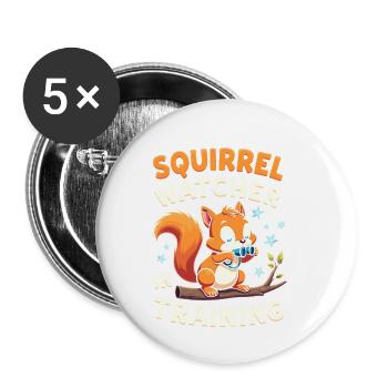 Eichhörnchenbeobachtung Enthusiast Wildlife - Buttons klein 25 mm (5er Pack) - Weiß - Vorne