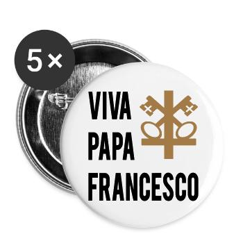 VIVA PAPA FRANCESCO - Buttons small 1''/25 mm (5-pack) - white - Front