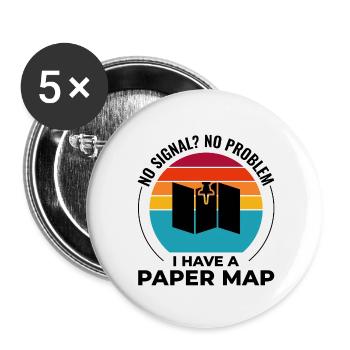 GIS Analyst Map Pin Sunset Retro - Buttons small 1''/25 mm (5-pack) - white - Front
