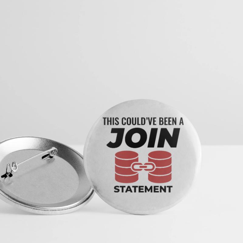 SQL Join Database, instruction de programmation des données Lot de 5 petits badges (25 mm)