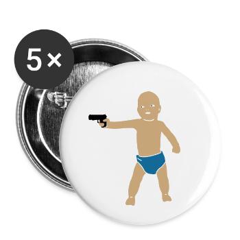 baby gun - Buttons small 1''/25 mm (5-pack) - white - Front