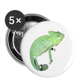 Chamäleon kuckt - Buttons klein 25 mm (5er Pack) - Weiß - Vorne