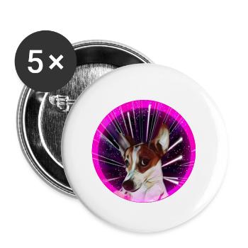 T-shirt pour chien - Lot de 5 petits badges (25 mm) - blanc - Devant