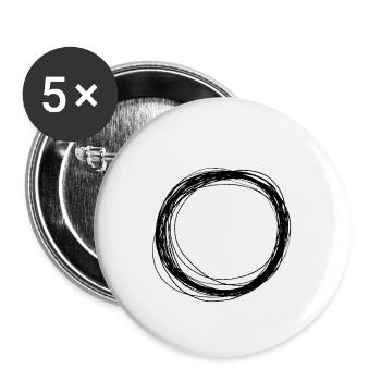 Circle black small / gift gift idea - Buttons small 1''/25 mm (5-pack) - white - Front