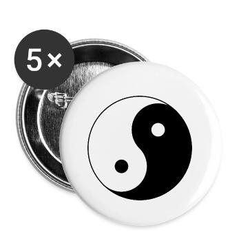 Yin and yang - Buttons small 1''/25 mm (5-pack) - white - Front