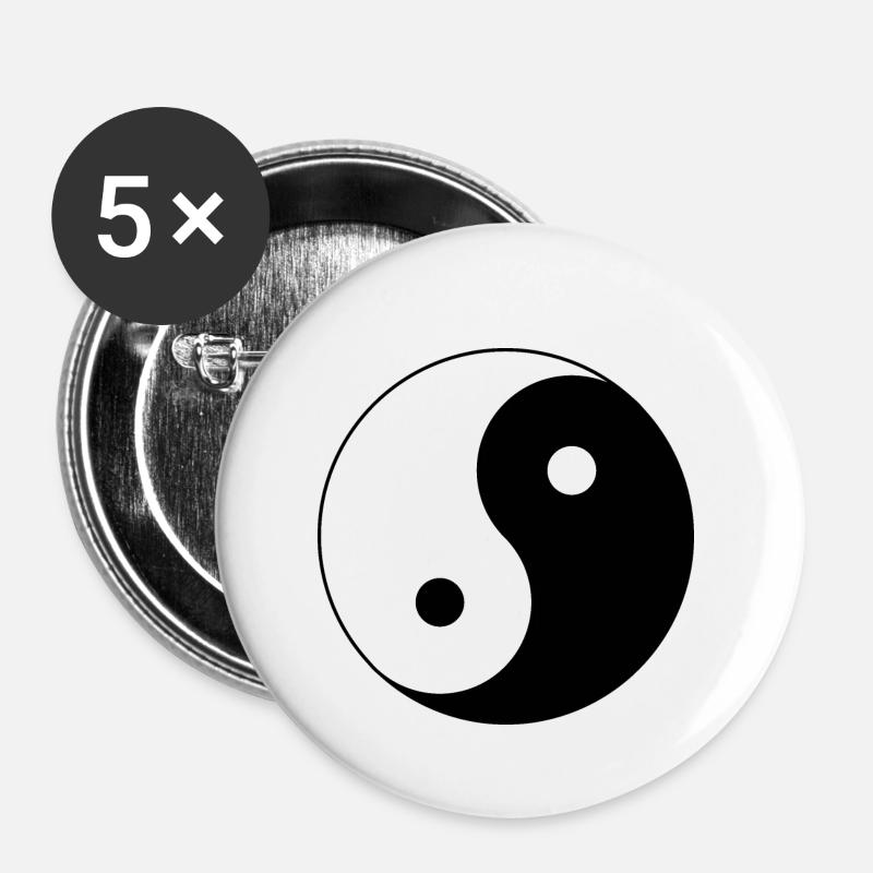 Yin and yang - Buttons small 1''/25 mm (5-pack) - white