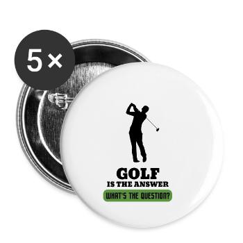 Golf Golfball Golfer Golfen Golfing - Buttons klein 25 mm (5er Pack) - Weiß - Vorne