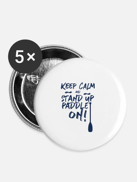 Stand Up Paddler - Buttons klein 25 mm (5er Pack) - Weiß