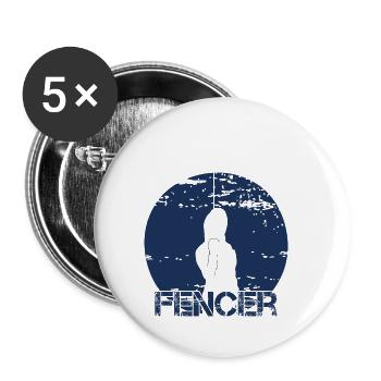 Fencer Fencer Fencing Fencing Fencing - Buttons small 1''/25 mm (5-pack) - white - Front