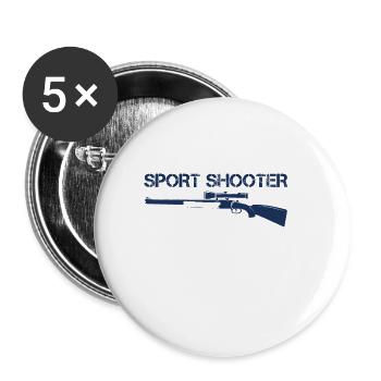 Sport Shooting Shooter - Buttons small 1''/25 mm (5-pack) - white - Front