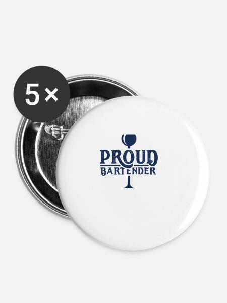 Barkeeper Barkeeper Barkeeper Barkeeper - Buttons klein 25 mm (5er Pack) - Weiß