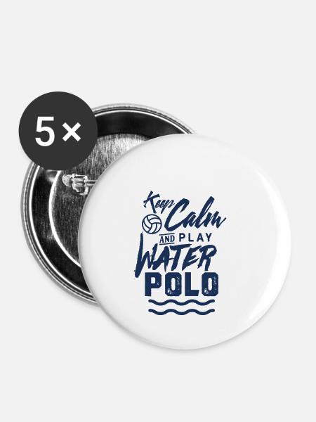 Wasserball - Buttons klein 25 mm (5er Pack) - Weiß