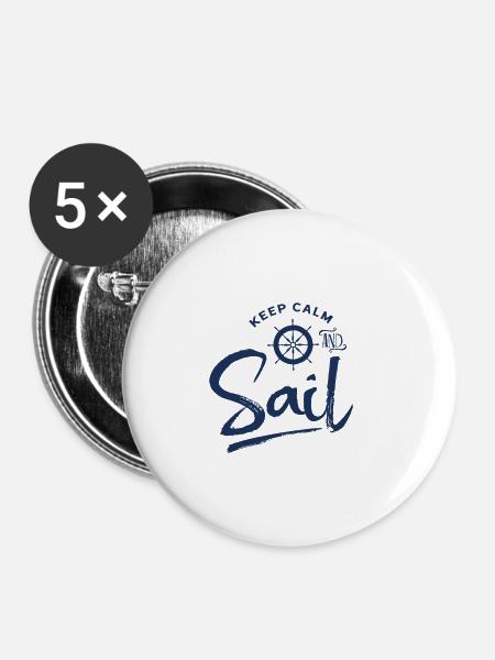 Seglerin - Buttons klein 25 mm (5er Pack) - Weiß