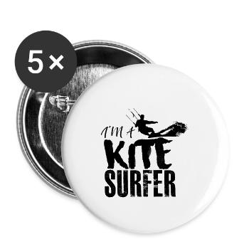 Kitesurfing - Buttons small 1''/25 mm (5-pack) - white - Front
