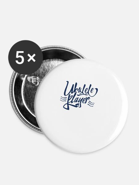 Ukulele - Buttons klein 25 mm (5er Pack) - Weiß