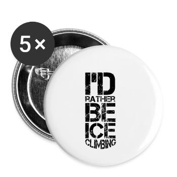 Eisklettern Eistour Eiswand Eiskletterer Eispickel - Buttons klein 25 mm (5er Pack) - Weiß - Vorne
