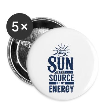 Solar Solar Energy Solar Solar Power Green Power - Buttons small 1''/25 mm (5-pack) - white - Front