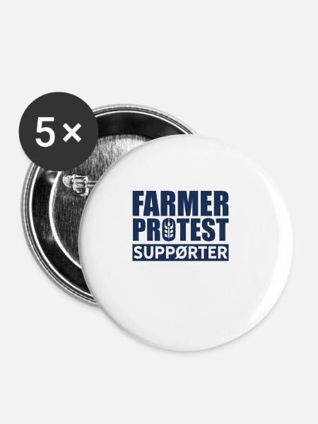 Bauernprotest - Buttons klein 25 mm (5er Pack) - Weiß