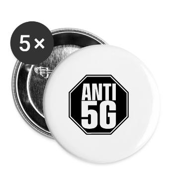 Anti 5G - Buttons small 1''/25 mm (5-pack) - white - Front
