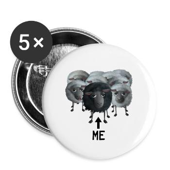Sweet sheep - I the black sheep - Buttons small 1''/25 mm (5-pack) - white - Front