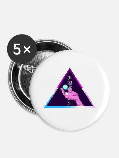Japan Vapor Videogame - Buttons klein 25 mm (5er Pack) - Weiß