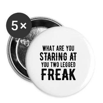AMPUTEE: Two legged freak - Buttons small 1''/25 mm (5-pack) - white - Front