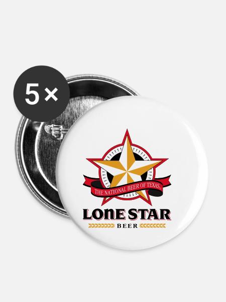 Lone Star Beer - Buttons klein 25 mm (5er Pack) - Weiß