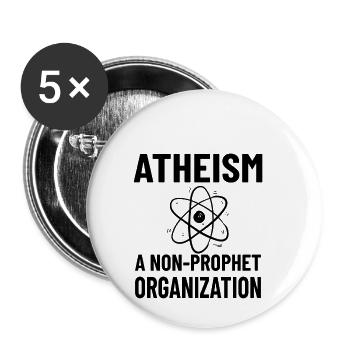 ATHEISM ATHEIST : non-propet organization - Buttons klein 25 mm (5er Pack) - Weiß - Vorne
