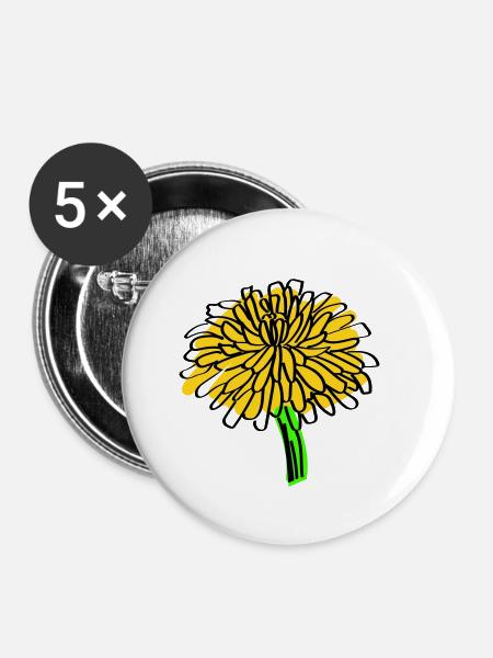 Dandelion - Buttons small 1''/25 mm (5-pack) - white