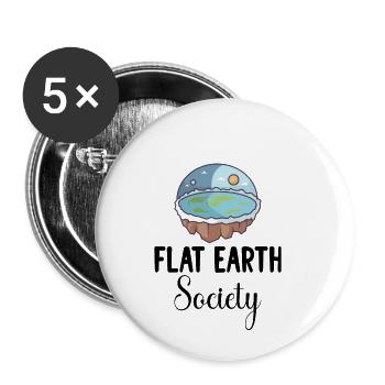 Théorie de la Terre plate Terre plate Société de la Terre plate - Lot de 5 petits badges (25 mm) - blanc - Devant