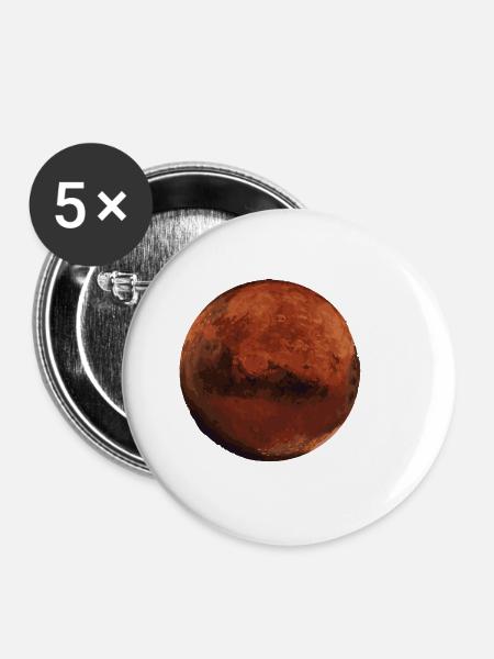 Mars - Buttons klein 25 mm (5er Pack) - Weiß