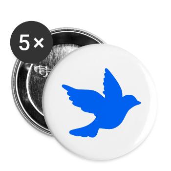 Dove of peace - Buttons small 1''/25 mm (5-pack) - white - Front