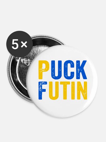 Puck futin - Buttons klein 25 mm (5er Pack) - Weiß