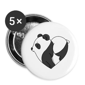Love Panda - Buttons small 1''/25 mm (5-pack) - white - Front