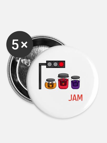Stau Lustiger Illustrator Gift - Buttons klein 25 mm (5er Pack) - Weiß