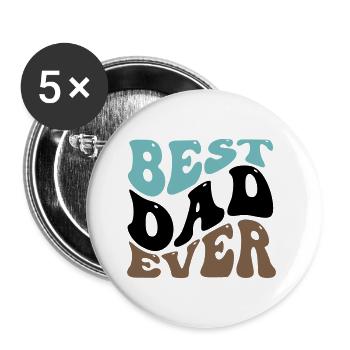 MEILLEUR CADEAU DE CHEMISE À MOTIF PAPA DE TOUS LES TEMPS - Lot de 5 petits badges (25 mm) - blanc - Devant