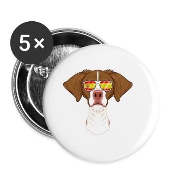 Brittany I Spain Sunglasses I Spanish Flag - Buttons klein 25 mm (5er Pack) - Weiß - Vorne
