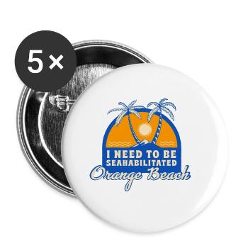 J’ai besoin d’être séahabilité Orange Beach été - Lot de 5 petits badges (25 mm) - blanc - Devant